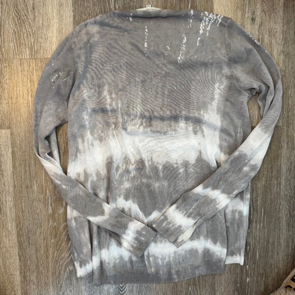 White + Warren Grey and White Ivory Printed Lightweight Pullover Sweater- sz. XS - Picture 2 of 10